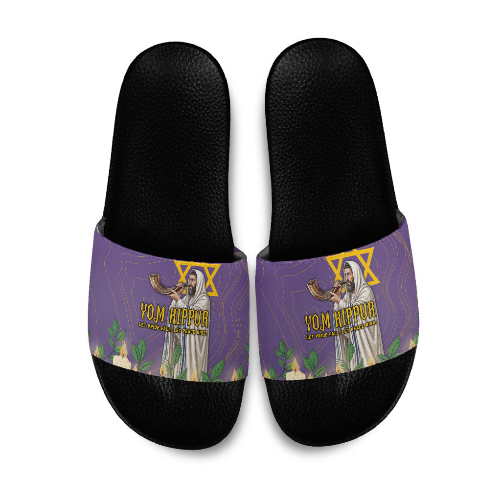 Yom Kippur Slide Sandals Shofar Blowing Jewish High Holy Day Tallit Star Of David