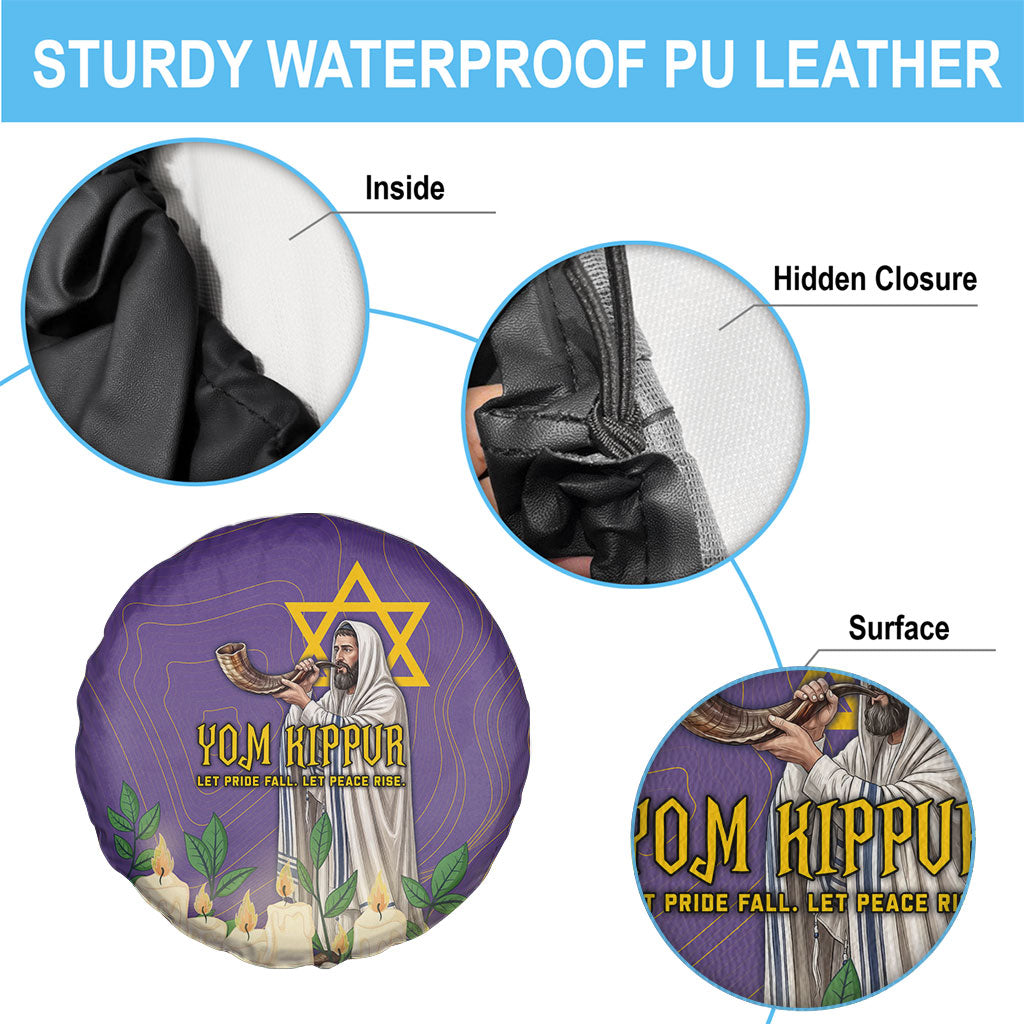 Yom Kippur Spare Tire Cover Shofar Blowing Jewish High Holy Day Tallit Star Of David