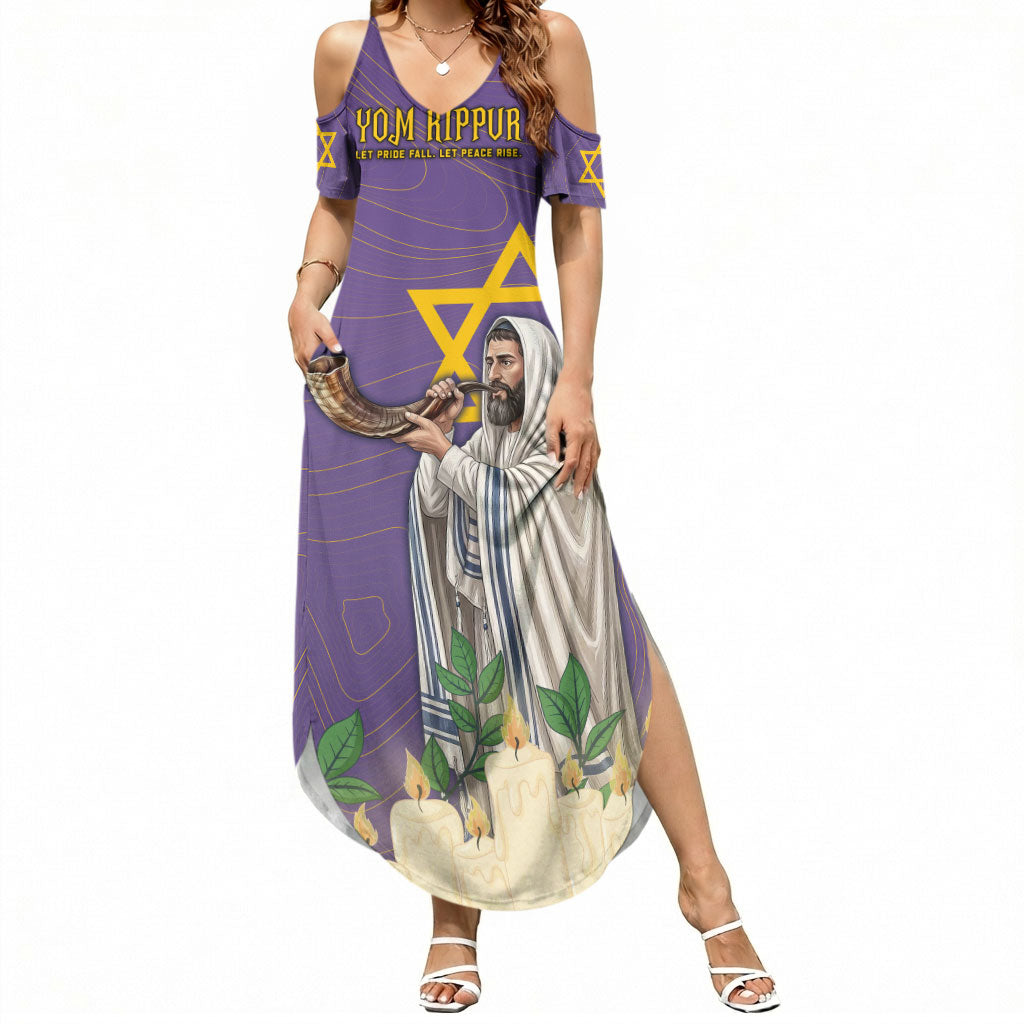 Yom Kippur Summer Maxi Dress Shofar Blowing Jewish High Holy Day Tallit Star Of David