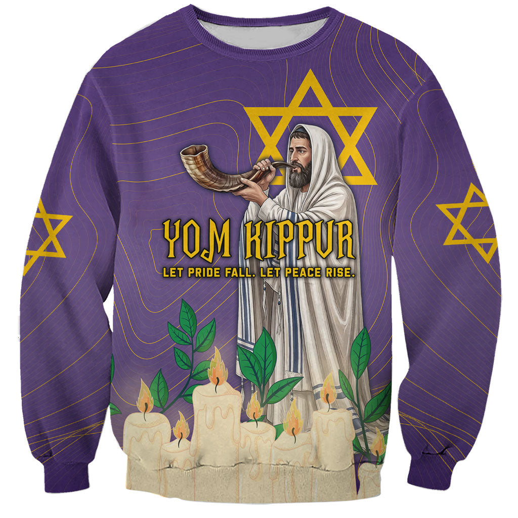 Yom Kippur Sweatshirt Shofar Blowing Jewish High Holy Day Tallit Star Of David