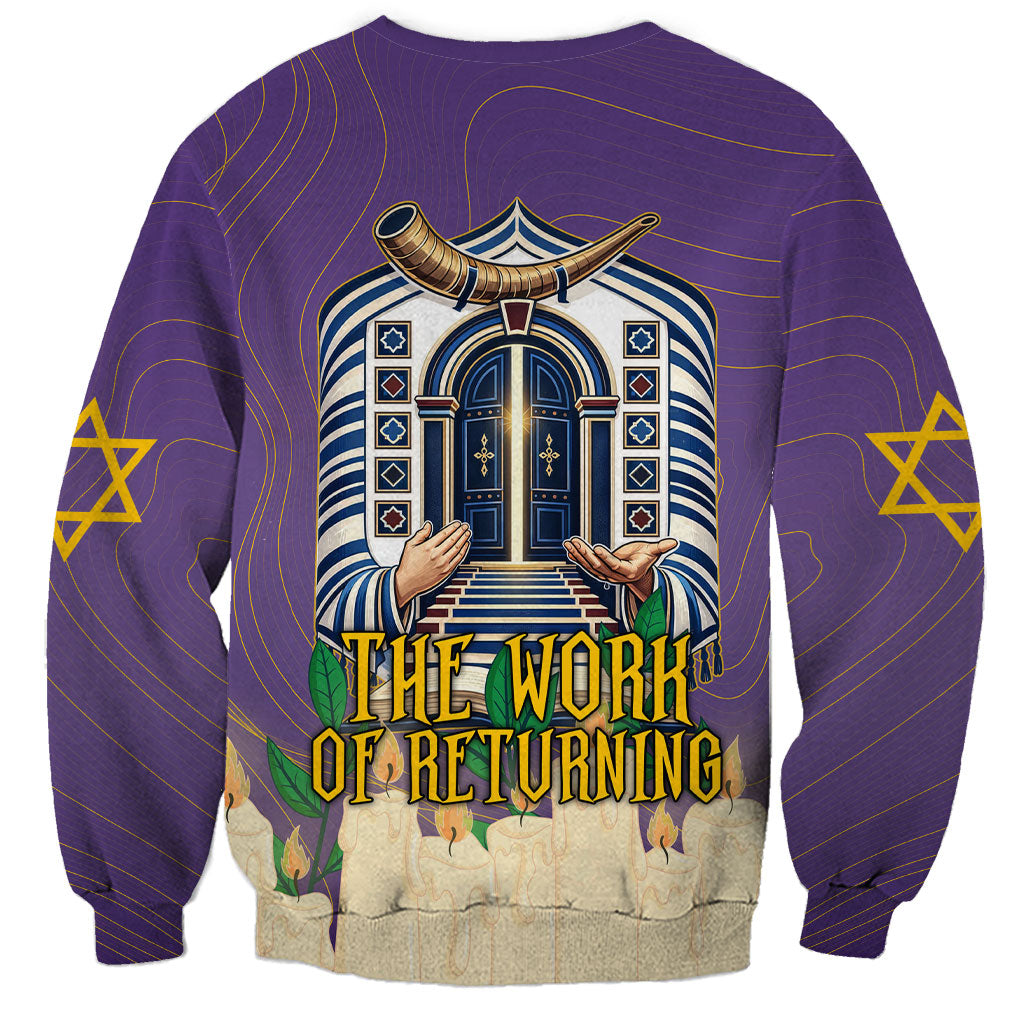 Yom Kippur Sweatshirt Shofar Blowing Jewish High Holy Day Tallit Star Of David