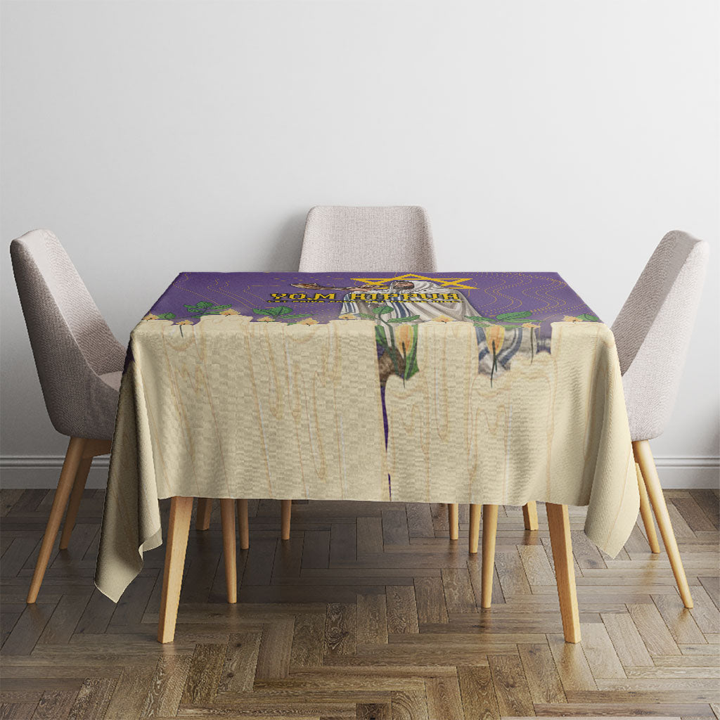 Yom Kippur Tablecloth Shofar Blowing Jewish High Holy Day Tallit Star Of David