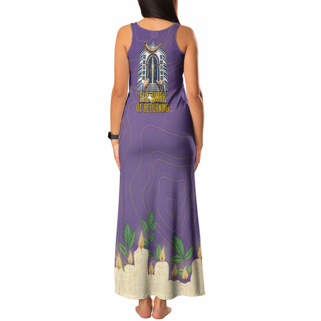 Yom Kippur Tank Maxi Dress Shofar Blowing Jewish High Holy Day Tallit Star Of David