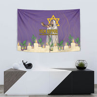 Yom Kippur Tapestry Shofar Blowing Jewish High Holy Day Tallit Star Of David