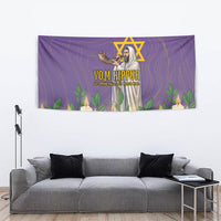 Yom Kippur Tapestry Shofar Blowing Jewish High Holy Day Tallit Star Of David