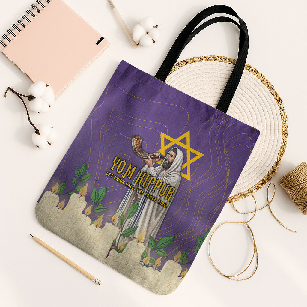 Yom Kippur Tote Bag Shofar Blowing Jewish High Holy Day Tallit Star Of David