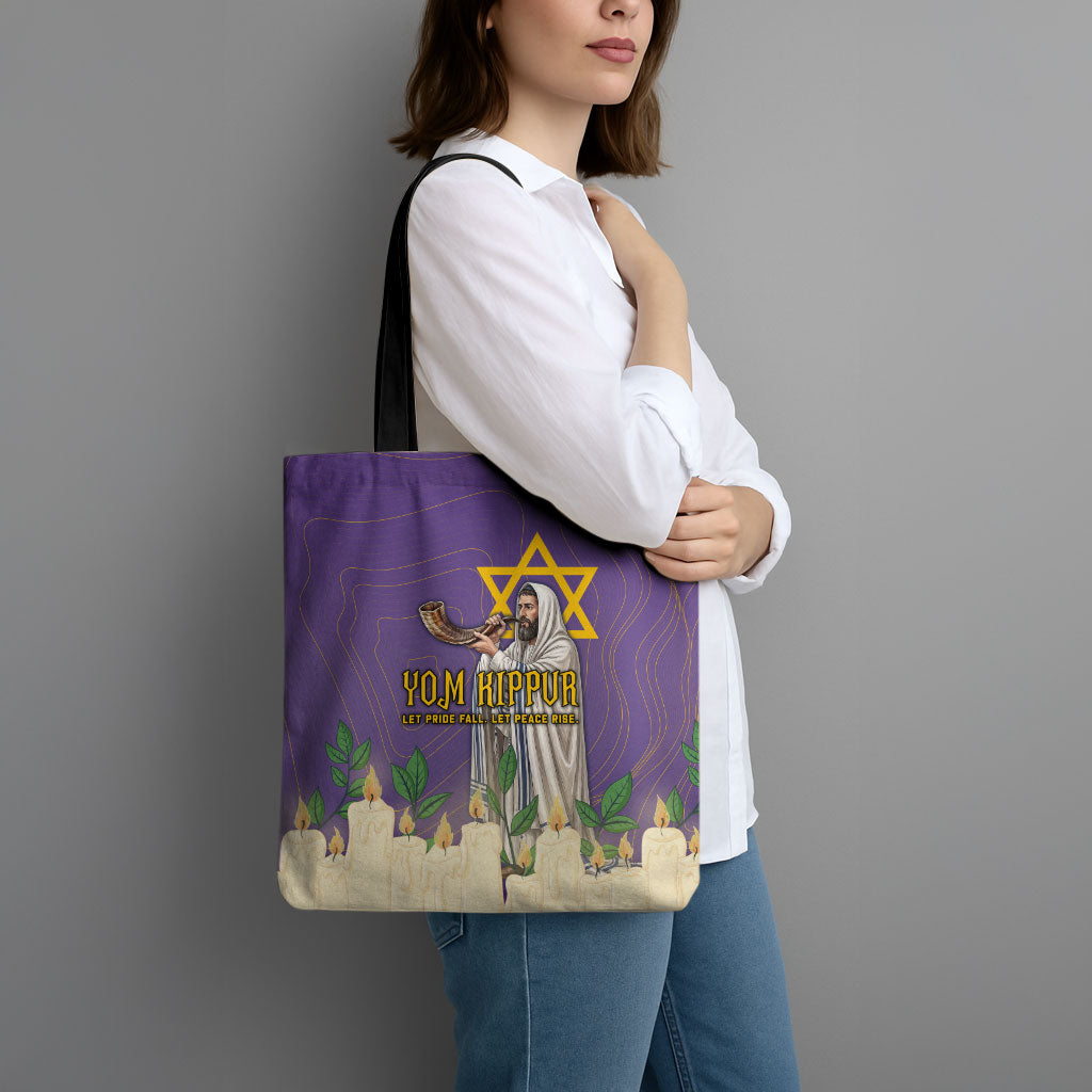 Yom Kippur Tote Bag Shofar Blowing Jewish High Holy Day Tallit Star Of David