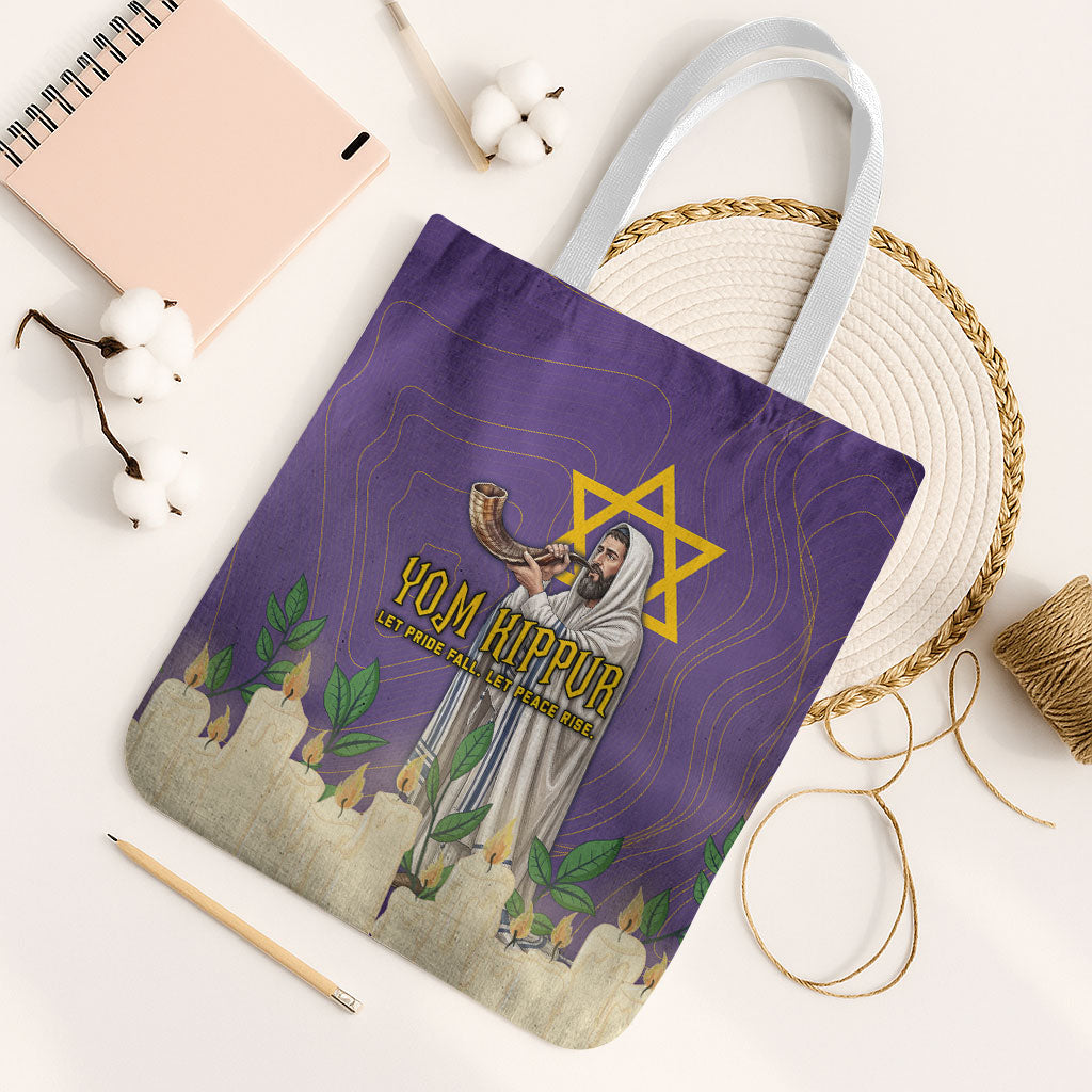 Yom Kippur Tote Bag Shofar Blowing Jewish High Holy Day Tallit Star Of David