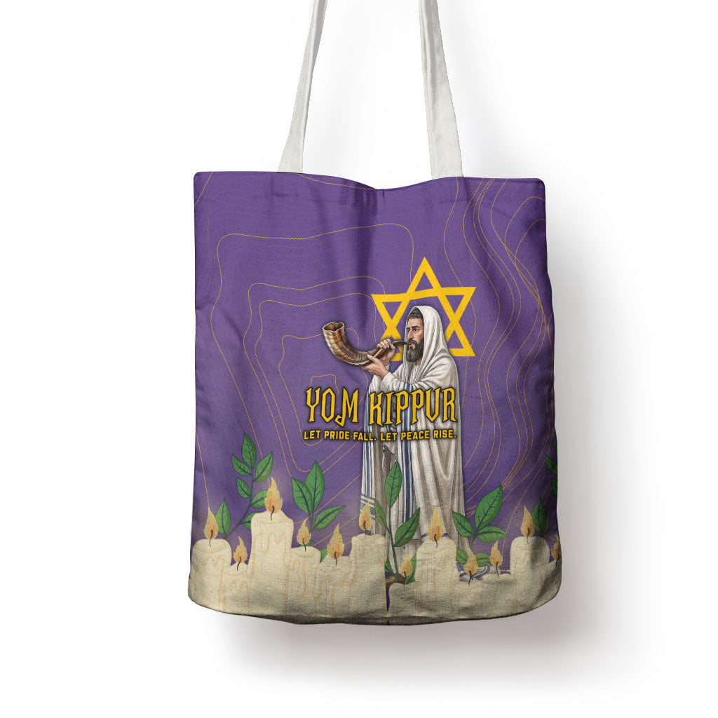 Yom Kippur Tote Bag Shofar Blowing Jewish High Holy Day Tallit Star Of David