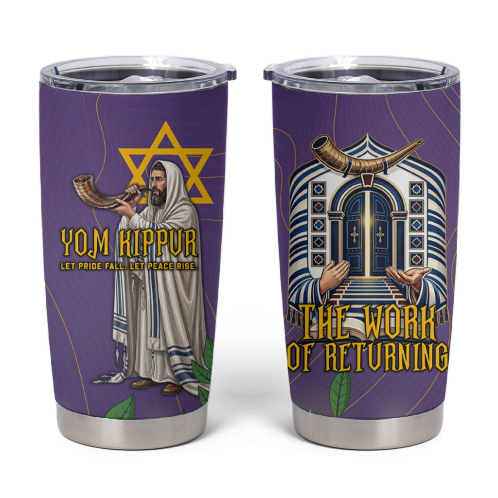 Yom Kippur Tumbler Cup Shofar Blowing Jewish High Holy Day Tallit Star Of David