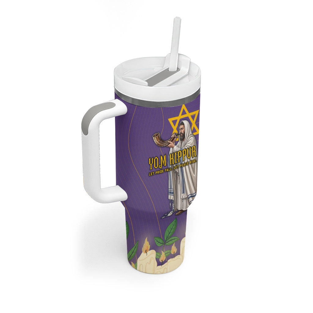 Yom Kippur Tumbler With Handle Shofar Blowing Jewish High Holy Day Tallit Star Of David