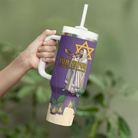 Yom Kippur Tumbler With Handle Shofar Blowing Jewish High Holy Day Tallit Star Of David