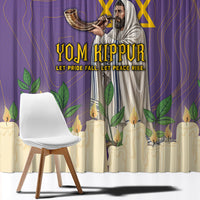 Yom Kippur Window Curtain Shofar Blowing Jewish High Holy Day Tallit Star Of David