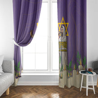 Yom Kippur Window Curtain Shofar Blowing Jewish High Holy Day Tallit Star Of David