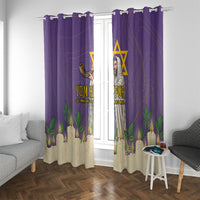 Yom Kippur Window Curtain Shofar Blowing Jewish High Holy Day Tallit Star Of David