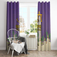 Yom Kippur Window Curtain Shofar Blowing Jewish High Holy Day Tallit Star Of David