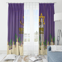 Yom Kippur Window Curtain Shofar Blowing Jewish High Holy Day Tallit Star Of David