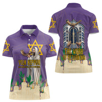 Yom Kippur Women Polo Shirt Shofar Blowing Jewish High Holy Day Tallit Star Of David
