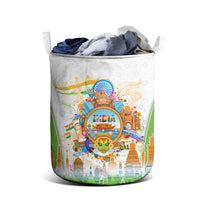 India Independence Day Laundry Basket Indian Landmark Peacock Mandala Cultural Heritage