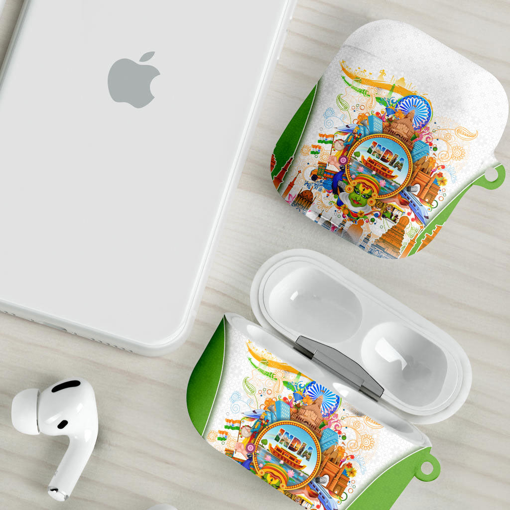 India Independence Day AirPods Case Indian Landmark Peacock Mandala Cultural Heritage