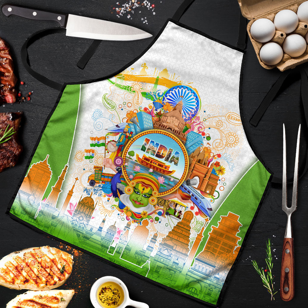 India Independence Day Apron Indian Landmark Peacock Mandala Cultural Heritage