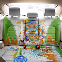 India Independence Day Back Car Seat Cover Indian Landmark Peacock Mandala Cultural Heritage