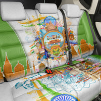 India Independence Day Back Car Seat Cover Indian Landmark Peacock Mandala Cultural Heritage