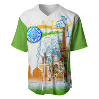 India Independence Day Baseball Jersey Indian Landmark Peacock Mandala Cultural Heritage