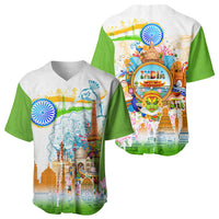 India Independence Day Baseball Jersey Indian Landmark Peacock Mandala Cultural Heritage