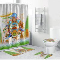 India Independence Day Bathroom Set Indian Landmark Peacock Mandala Cultural Heritage