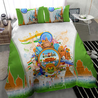 India Independence Day Bedding Set Indian Landmark Peacock Mandala Cultural Heritage