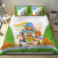 India Independence Day Bedding Set Indian Landmark Peacock Mandala Cultural Heritage
