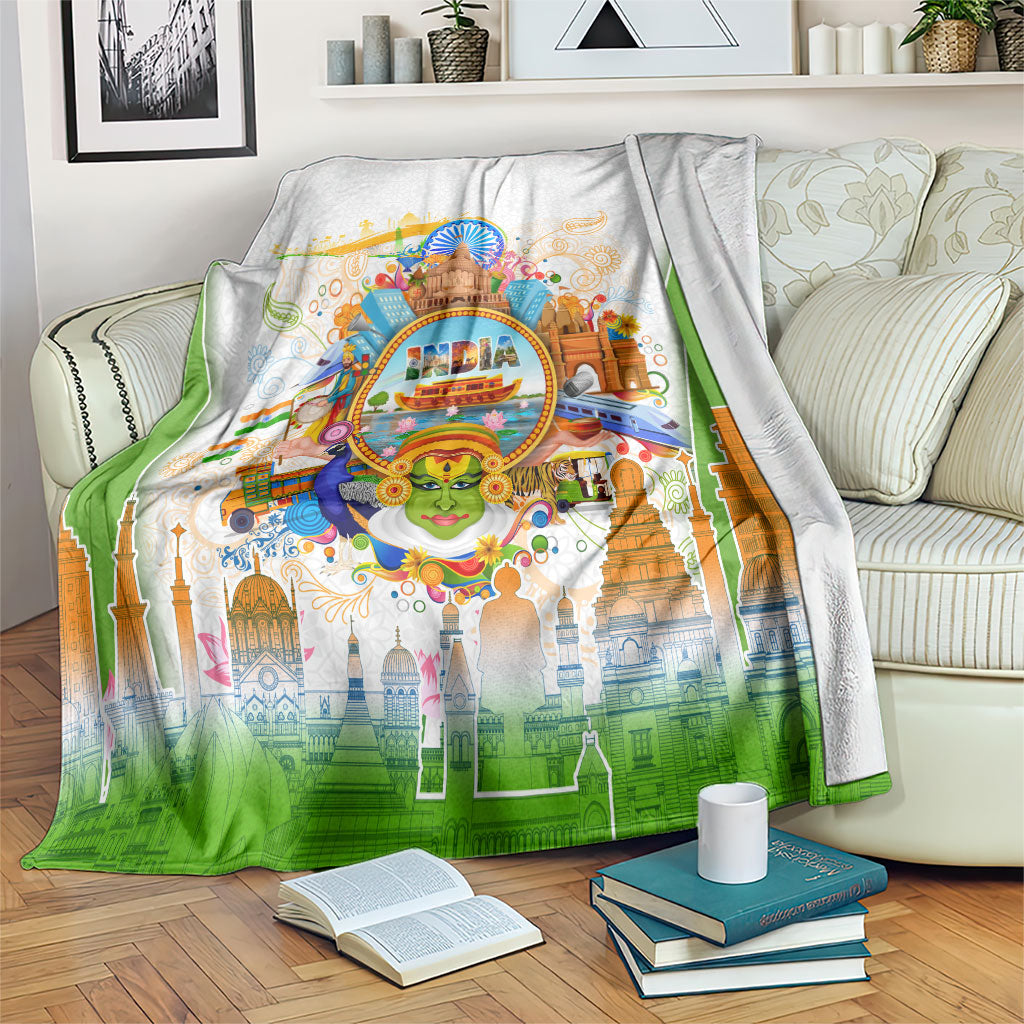 India Independence Day Blanket Indian Landmark Peacock Mandala Cultural Heritage