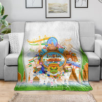 India Independence Day Blanket Indian Landmark Peacock Mandala Cultural Heritage