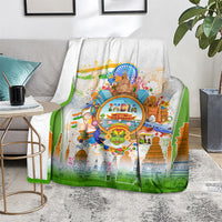 India Independence Day Blanket Indian Landmark Peacock Mandala Cultural Heritage