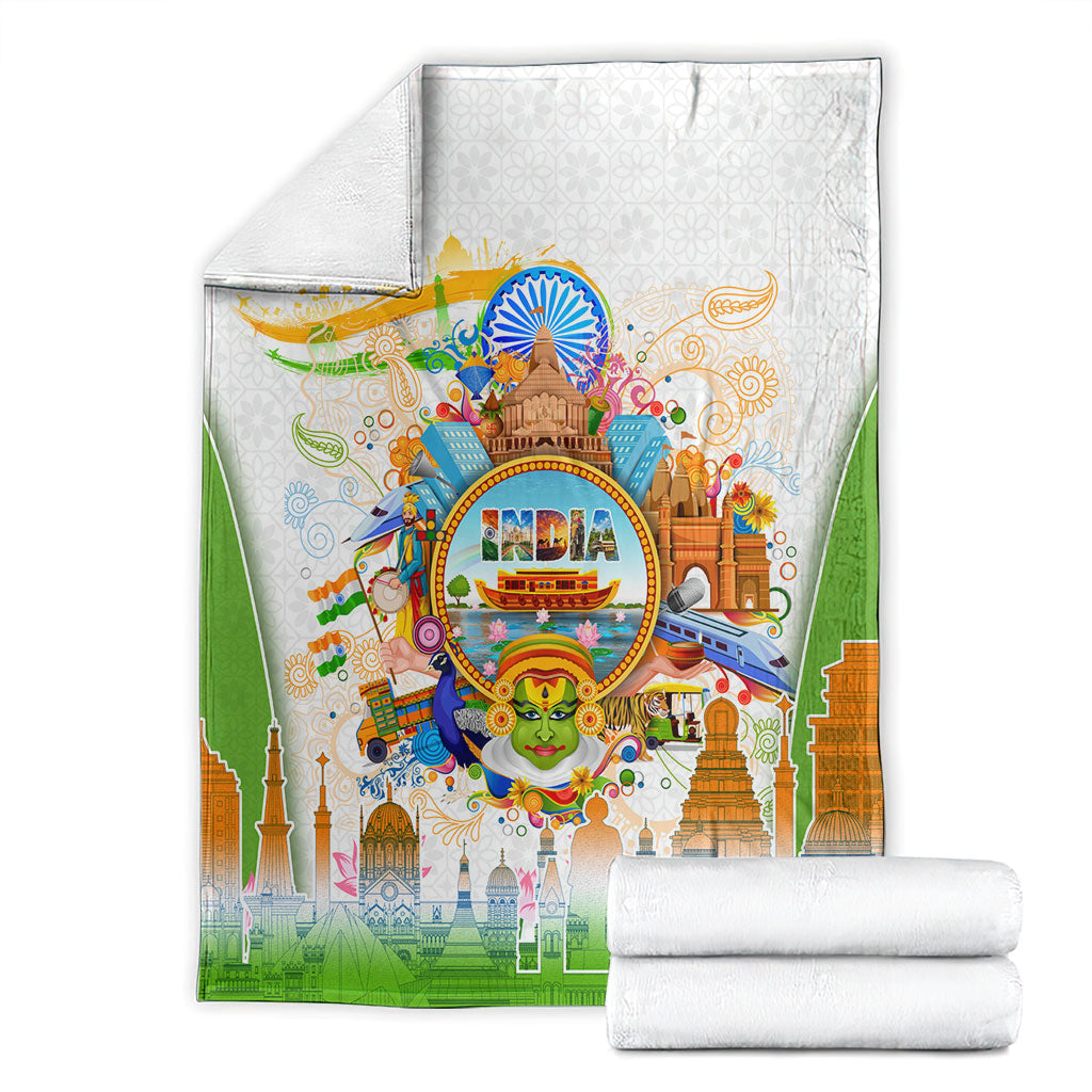 India Independence Day Blanket Indian Landmark Peacock Mandala Cultural Heritage