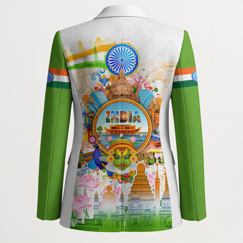 India Independence Day Blazer Indian Landmark Peacock Mandala Cultural Heritage
