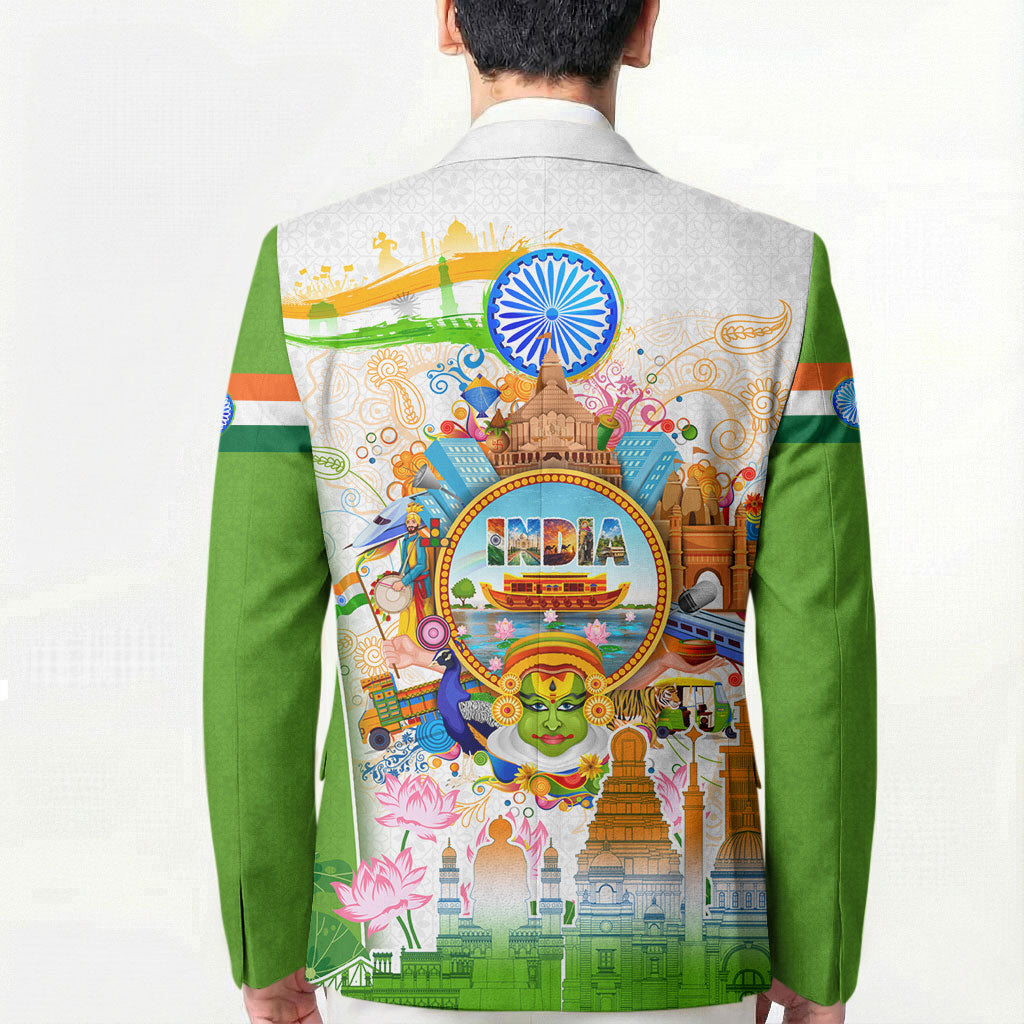 India Independence Day Blazer Indian Landmark Peacock Mandala Cultural Heritage