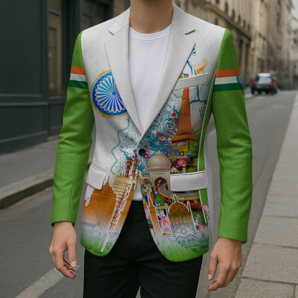 India Independence Day Blazer Indian Landmark Peacock Mandala Cultural Heritage