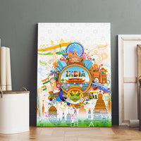 India Independence Day Canvas Wall Art Indian Landmark Peacock Mandala Cultural Heritage