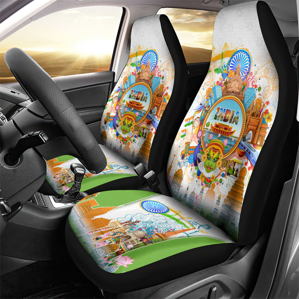 India Independence Day Car Seat Cover Indian Landmark Peacock Mandala Cultural Heritage