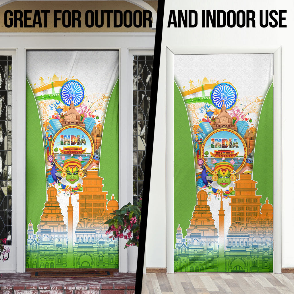 India Independence Day Door Cover Indian Landmark Peacock Mandala Cultural Heritage