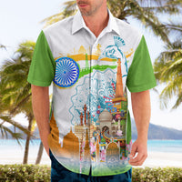 India Independence Day Hawaiian Shirt Indian Landmark Peacock Mandala Cultural Heritage