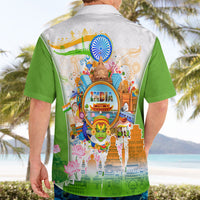 India Independence Day Hawaiian Shirt Indian Landmark Peacock Mandala Cultural Heritage