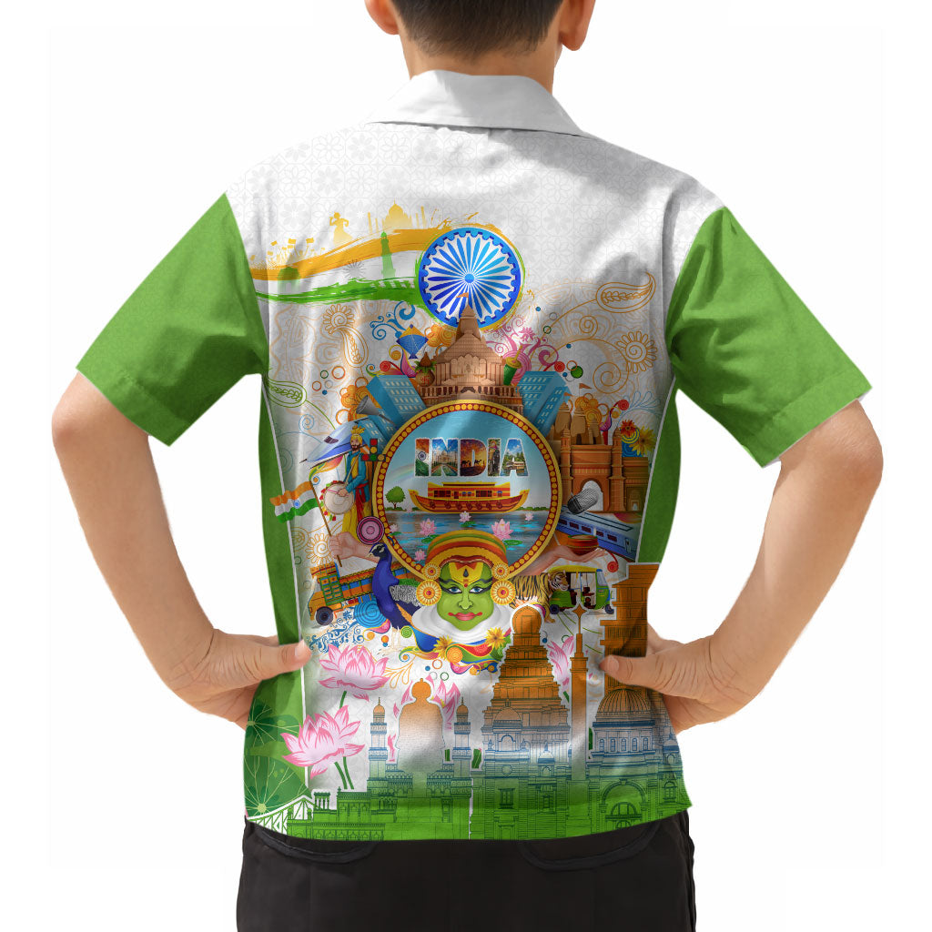 India Independence Day Hawaiian Shirt Indian Landmark Peacock Mandala Cultural Heritage