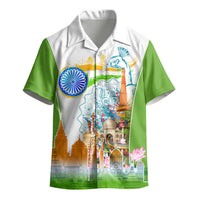 India Independence Day Kid Hawaiian Shirt Indian Landmark Peacock Mandala Cultural Heritage