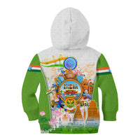 India Independence Day Kid Hoodie Indian Landmark Peacock Mandala Cultural Heritage
