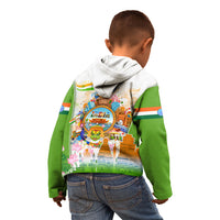 India Independence Day Kid Hoodie Indian Landmark Peacock Mandala Cultural Heritage