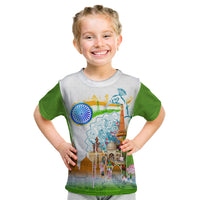 India Independence Day Kid T Shirt Indian Landmark Peacock Mandala Cultural Heritage