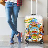 India Independence Day Luggage Cover Indian Landmark Peacock Mandala Cultural Heritage